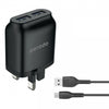 Porodo Dual Port Wall Charger 2.4A with Type-C Cable