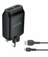 Porodo Dual Port Wall Charger 2.4A with Micro Cable