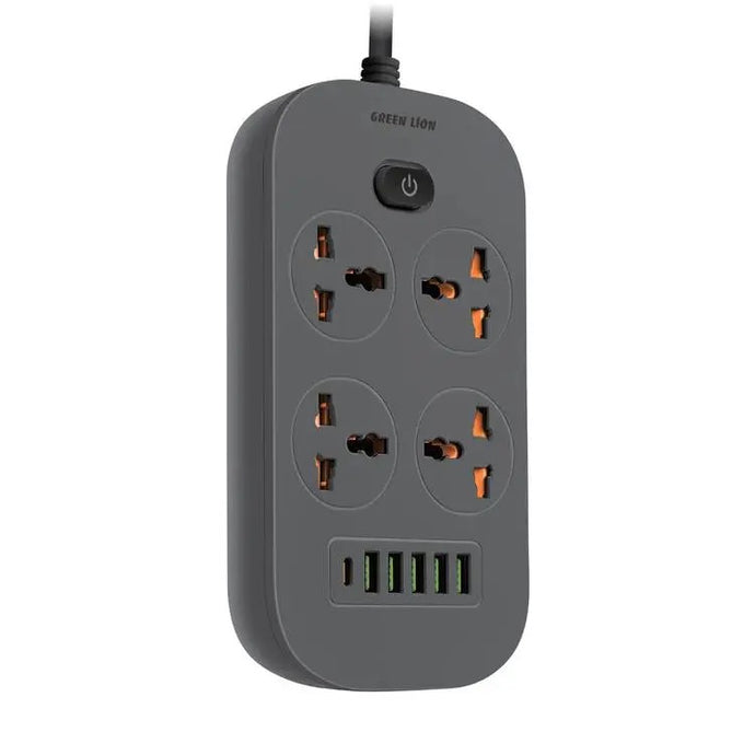 Green Lion Power Socket 5 USB-A & 1 Type-C Port - Grey