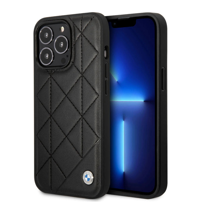 BMW Real Leather iPhone Case For 15 Pro - Black