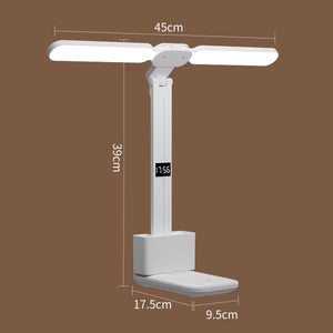 LED Rechargeable Clock Lamp With Two Heads