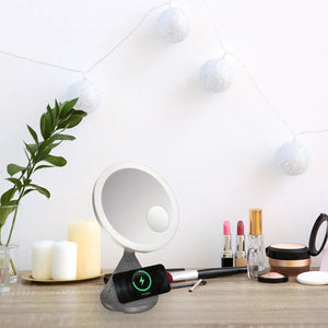 Porodo LFS084 Led Makeup Mirror Speaker Magsafe Charger 15W